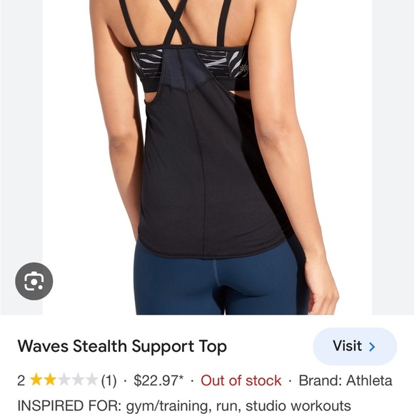 ATHLETA Waves Stealth Support Tank Top Shelf - Picture 2 of 10